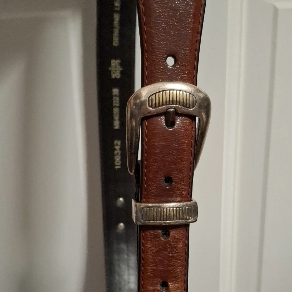 Fossil Dark Brown Leather Belt with Logo